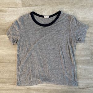 Brandy Melville/ John Galt Gray Ringer T-shirt Top